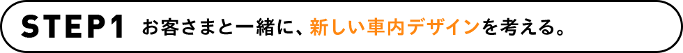 STEP1 お客さまと一緒に、新しい車内デザインを考える。
