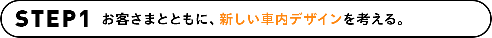 STEP1 お客さまとともに、新しい車内デザインを考える。