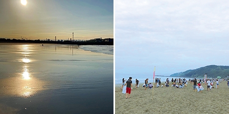 磯の浦海水浴場のビーチクリーン