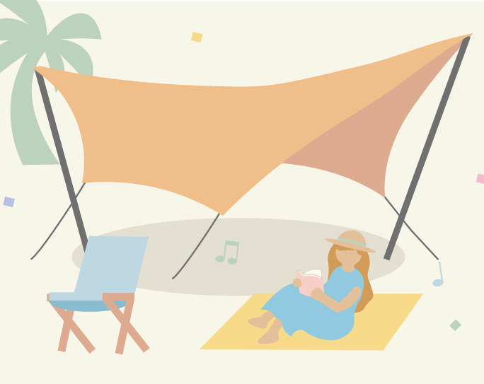 浜辺のタープでchill time