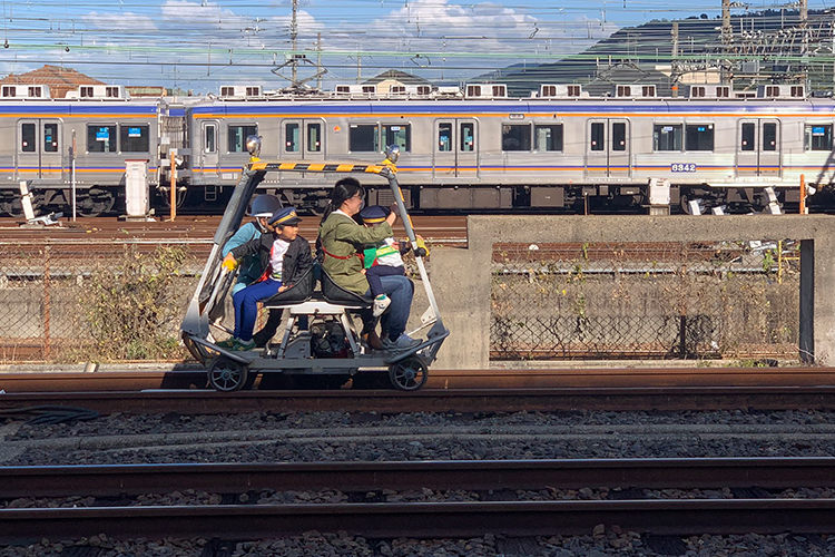 作業用軌道自転車試乗