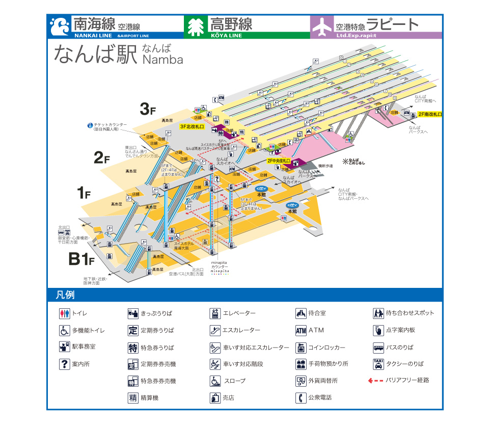なんば駅　立体図