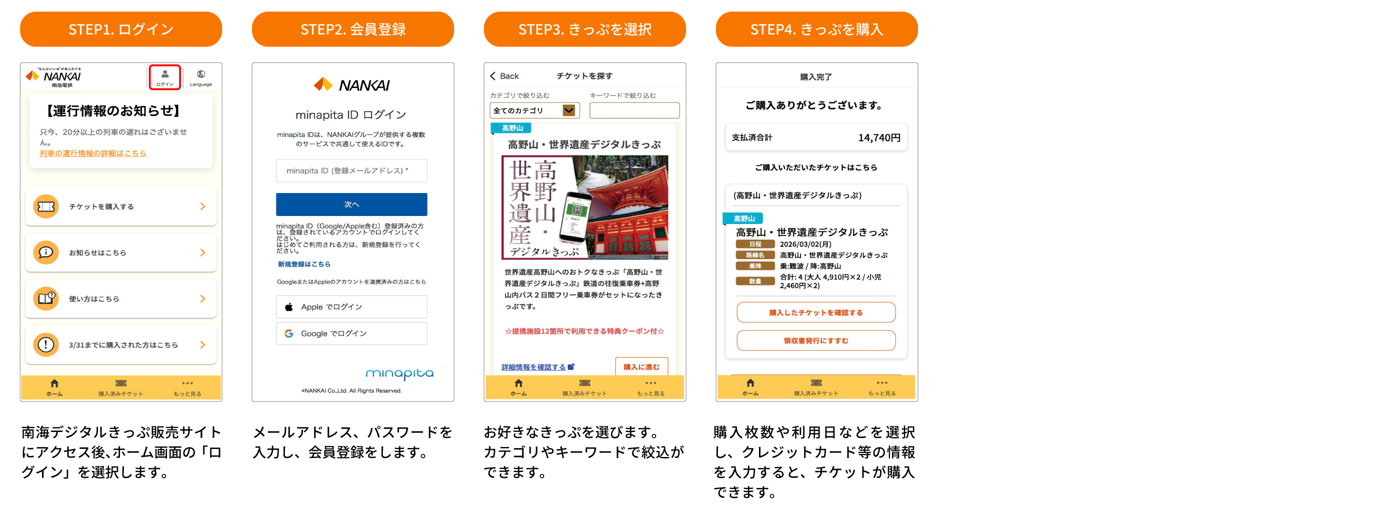 南海デジタルきっぷ　購入