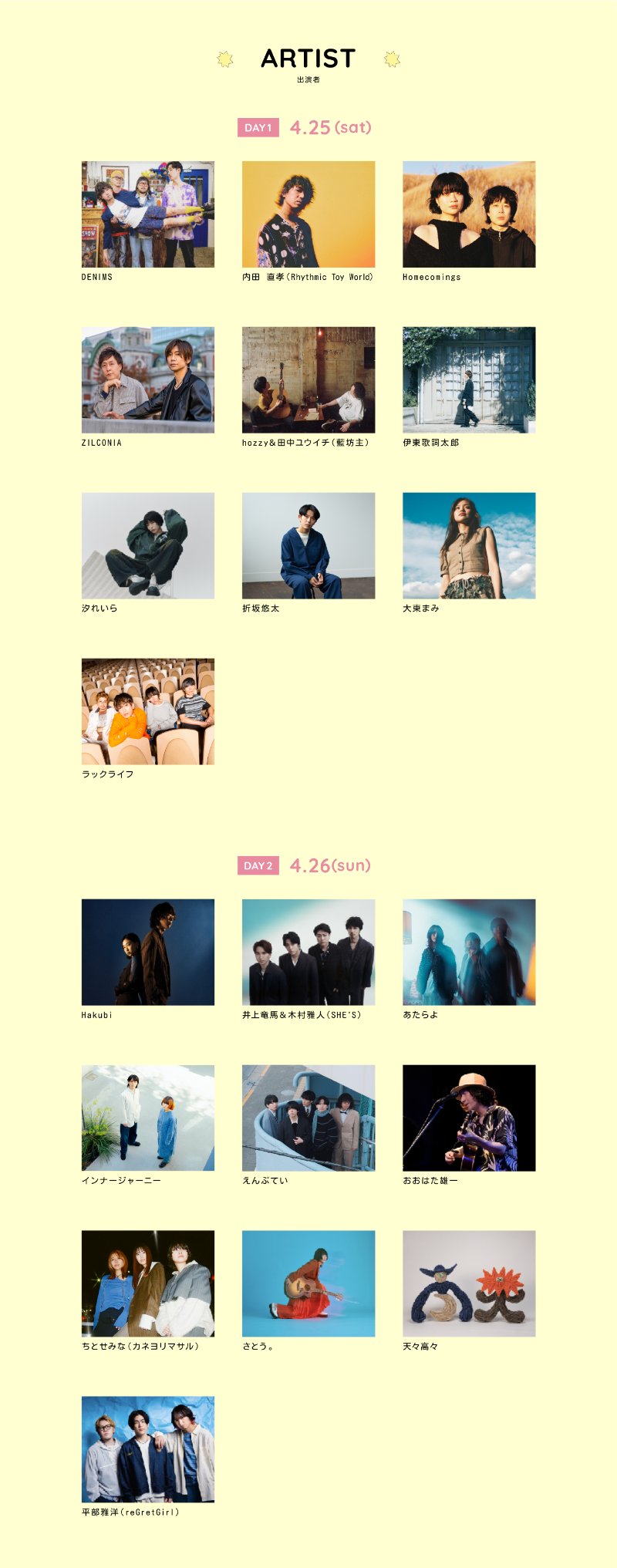 出演アーティスト