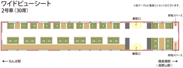 ワイドビューシート座席表