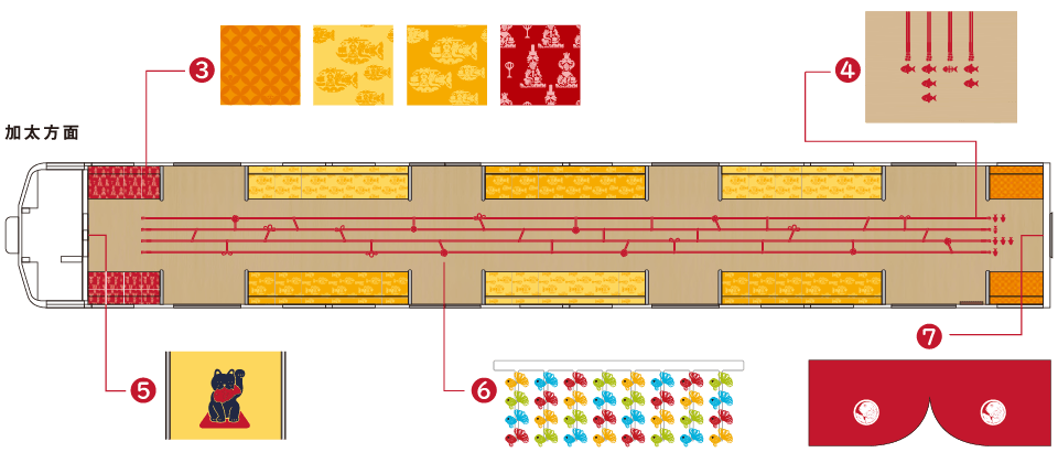 加太さかな線観光列車 赤色の めでたいでんしゃ 南海電鉄
